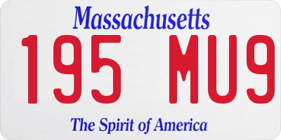 MA license plate 195MU9