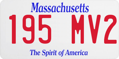 MA license plate 195MV2