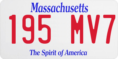 MA license plate 195MV7