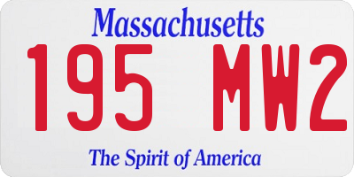 MA license plate 195MW2