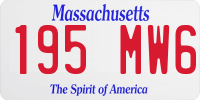 MA license plate 195MW6