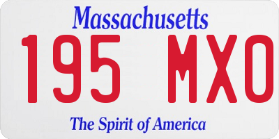 MA license plate 195MX0