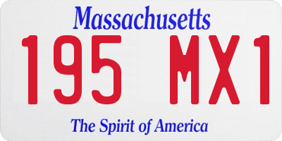 MA license plate 195MX1
