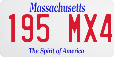 MA license plate 195MX4