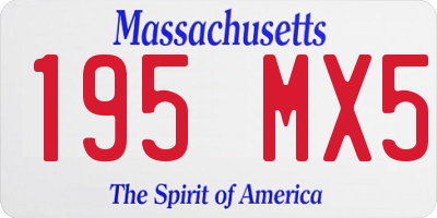 MA license plate 195MX5