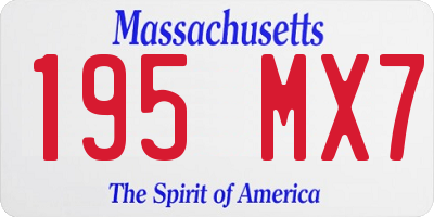 MA license plate 195MX7