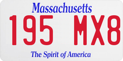 MA license plate 195MX8