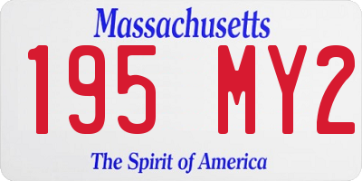 MA license plate 195MY2