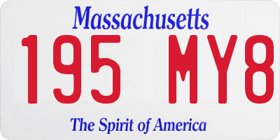 MA license plate 195MY8
