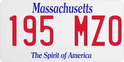 MA license plate 195MZ0