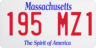MA license plate 195MZ1