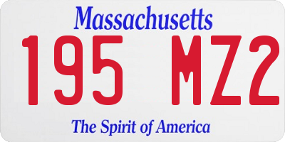 MA license plate 195MZ2