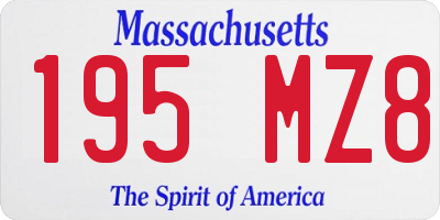MA license plate 195MZ8