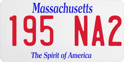 MA license plate 195NA2