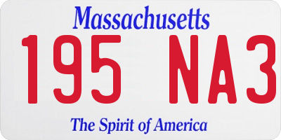 MA license plate 195NA3
