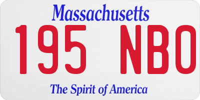 MA license plate 195NB0