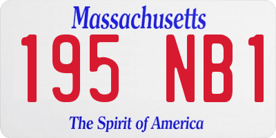 MA license plate 195NB1