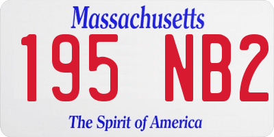 MA license plate 195NB2