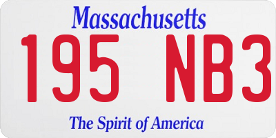MA license plate 195NB3