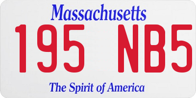 MA license plate 195NB5