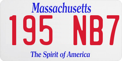 MA license plate 195NB7