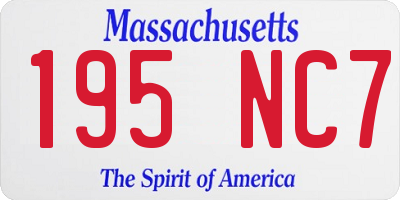 MA license plate 195NC7