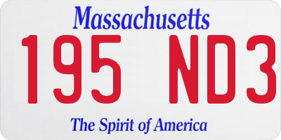 MA license plate 195ND3