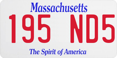 MA license plate 195ND5