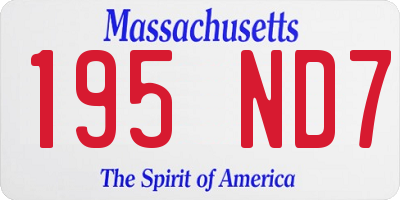 MA license plate 195ND7