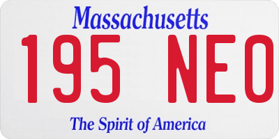 MA license plate 195NE0