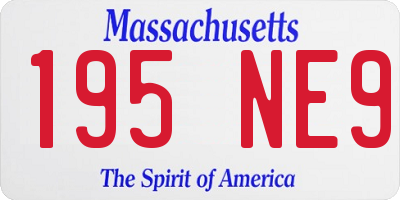 MA license plate 195NE9