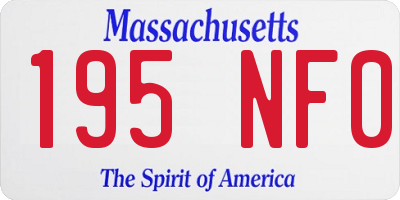 MA license plate 195NF0