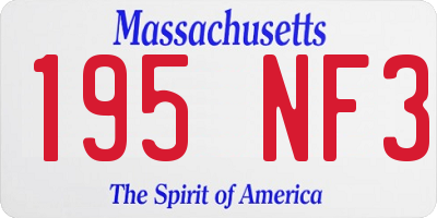 MA license plate 195NF3