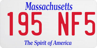 MA license plate 195NF5