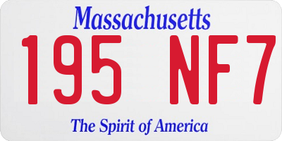 MA license plate 195NF7