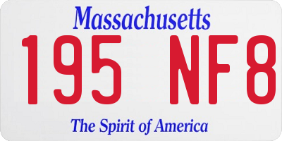 MA license plate 195NF8