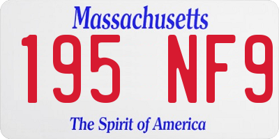 MA license plate 195NF9