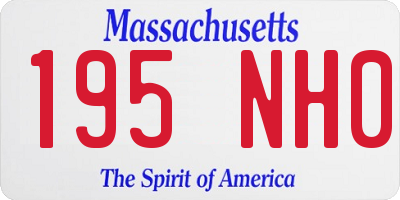 MA license plate 195NH0