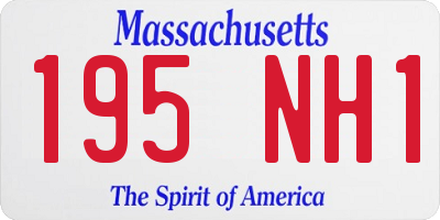 MA license plate 195NH1