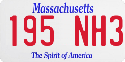 MA license plate 195NH3