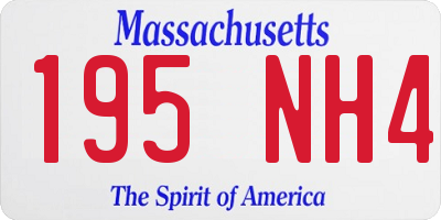 MA license plate 195NH4