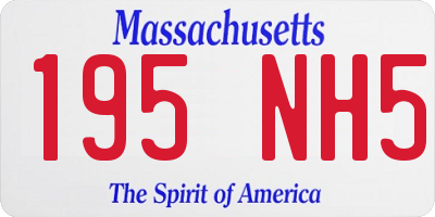 MA license plate 195NH5