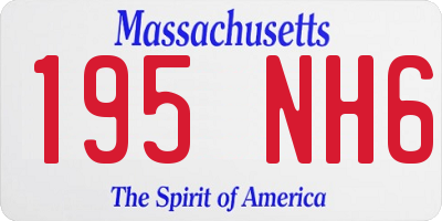 MA license plate 195NH6