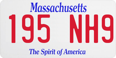 MA license plate 195NH9