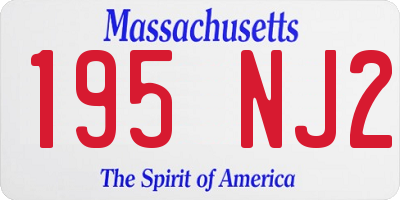 MA license plate 195NJ2