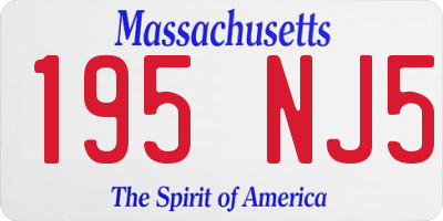 MA license plate 195NJ5