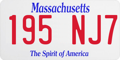 MA license plate 195NJ7