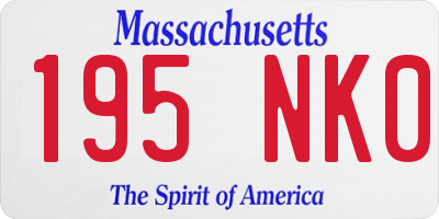 MA license plate 195NK0