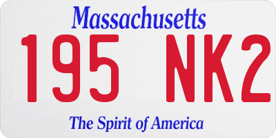 MA license plate 195NK2