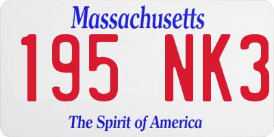 MA license plate 195NK3
